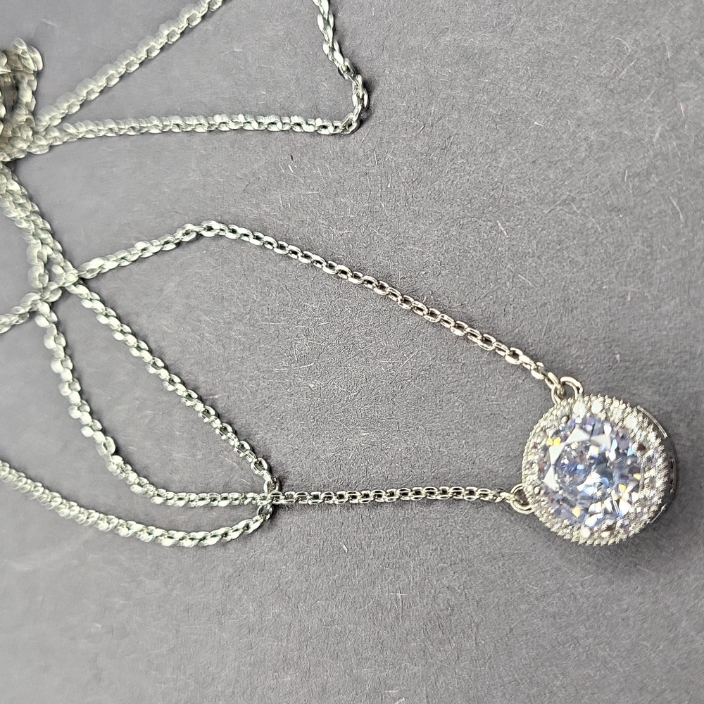 Sterling Silver Necklace with CZ Pendant